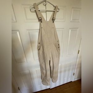 Old Navy creamy white overalls . Womens size 8